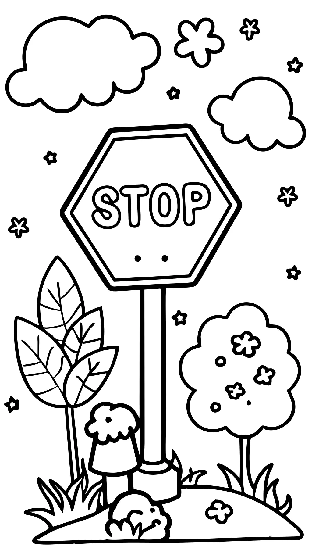 stop sign coloring page